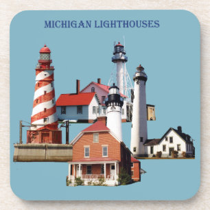 Michigan Lighthouse 6 Untersetzer aus Kunststoff