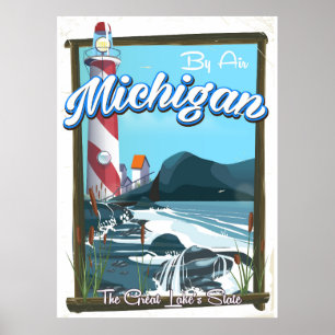 Michigan Lighthouse Reiseplakat! Poster