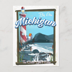 Michigan Lighthouse Reiseplakat! Postkarte