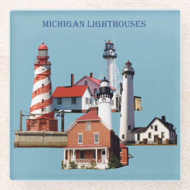 Michigan Lighthouses Untersetzer (Vorderseite)