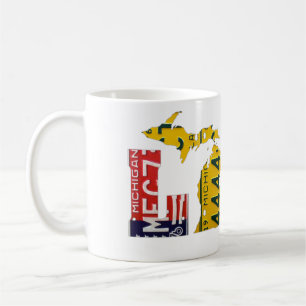 Michigan LOVE Recycling-Kunst-Karte aus alten Numm Kaffeetasse