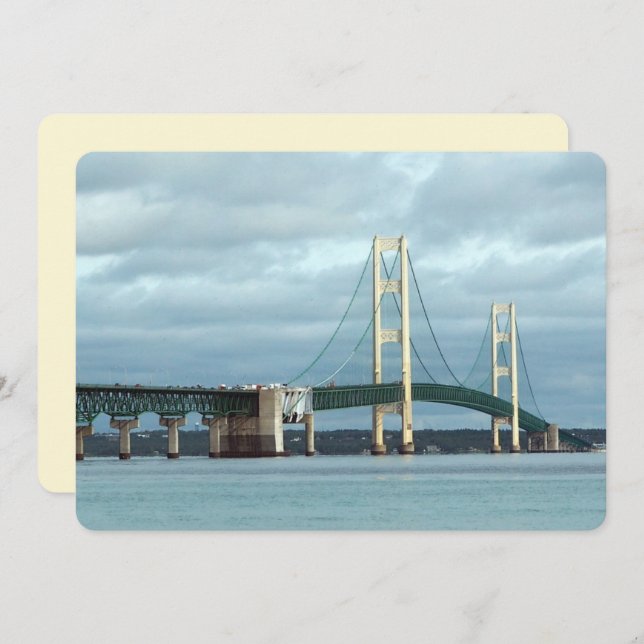 Michigan Mackinac Bridge Foto Einladung (Vorne/Hinten)