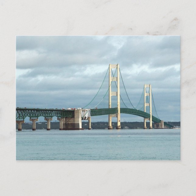 Michigan Mackinac Bridge Foto Postkarte (Vorderseite)