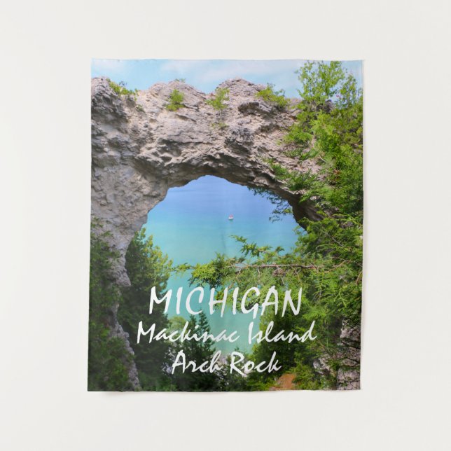 Michigan Mackinac Island Arch Rock Wandteppich (Vorderseite)