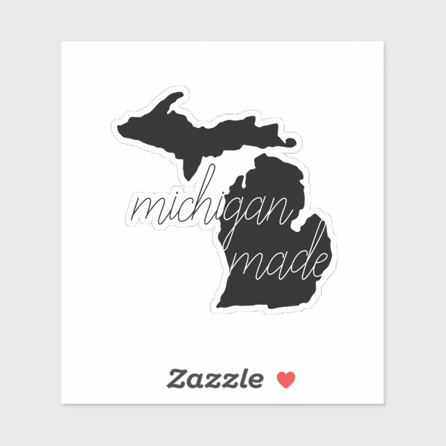Michigan Made Black Silhouette Staat Aufkleber (Blatt)