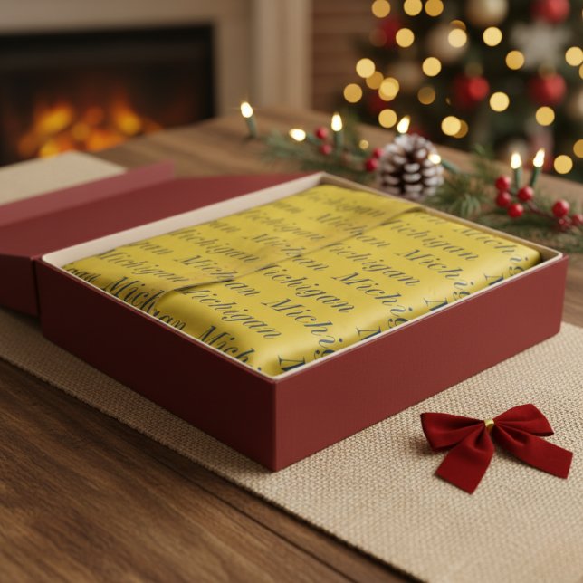 Michigan Maize and Blue Seidenpapier (Michigan Maize and Blue Tissue Paper)