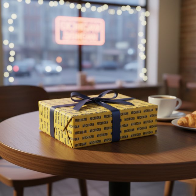 Michigan Maize and Blue Wrapping Paper Geschenkpapier (Michigan Maize and Blue Wrapping Paper)