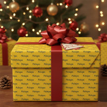 Michigan Maize and Blue Wrapping Paper