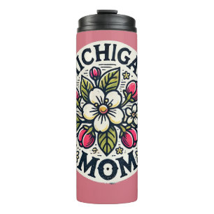 Michigan Mama Cherry Blossom Art Thermosbecher