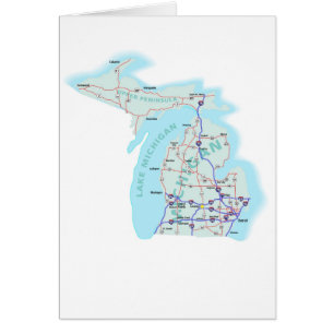 Michigan Map Blank Card