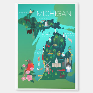 Michigan Map Kühlschrank Magnet