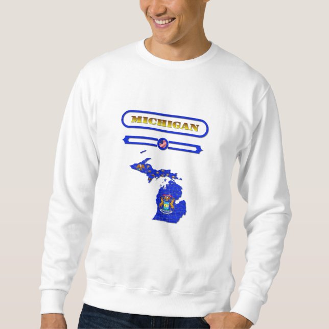 MICHIGAN, MAP OF MICHIGAN, USA. SAMER BRASIL  SWEATSHIRT (Vorderseite)