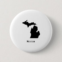 Michigan Map - Schwarz-Weiß-Modern-Karte