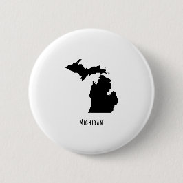 Michigan Map - Schwarz-Weiß-Modern-Karte Button