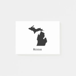 Michigan Map - Schwarz-Weiß-Modern-Karte Post-it Klebezettel