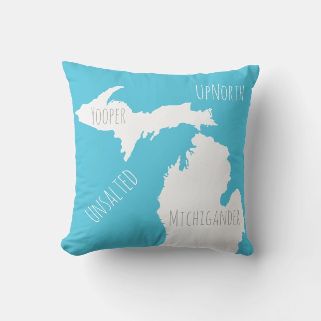Michigan Map Yooper Unsalted Michigander Kissen Für Draußen (Vorderseite)