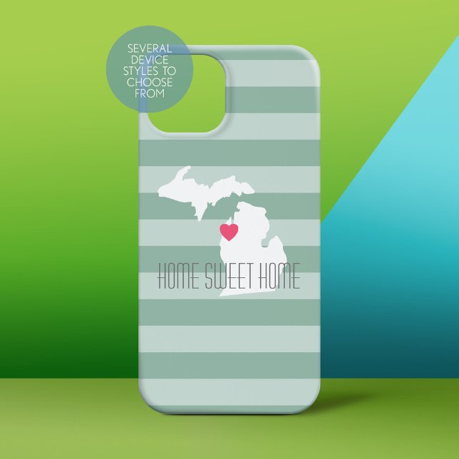 Michigan Map Zuhause Staat Liebe mit benutzerdefin Case-Mate iPhone Hülle (Personalized Phone Case)