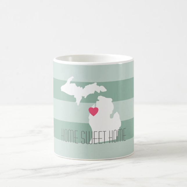 Michigan Map Zuhause Staat Liebe mit benutzerdefin Kaffeetasse (Mittel)