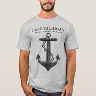 Michigan Metallic Chrom Ankerpirat nautisch T-Shirt
