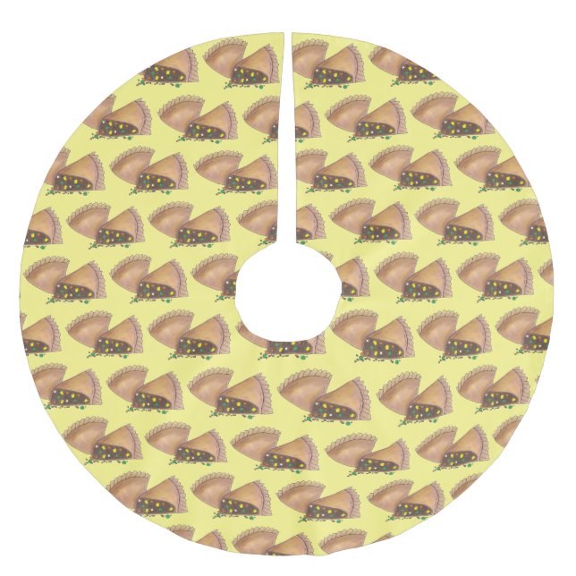 Michigan MI Pasty Fleisch Gemüse Konditorei Lebens Polyester Weihnachtsbaumdecke (Vorderseite)