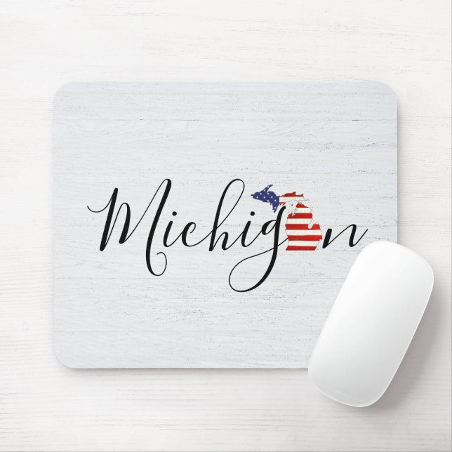 Michigan mit Flag Graphic Mousepad (Mit Mouse)