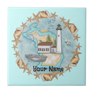 Michigan Muscheln Lighthouse Tile Fliese