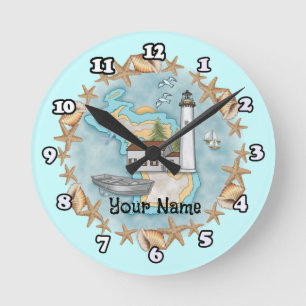 Michigan Muscheln Lighthouse Uhr