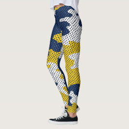 Michigan Navy & Maize Camo Printed Leggings