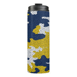 Michigan Navy & Maize Camo Printed Thermosbecher