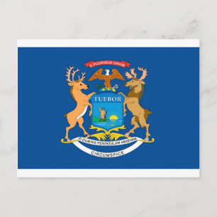 Michigan-Offizielle Staatsflagge Postkarte