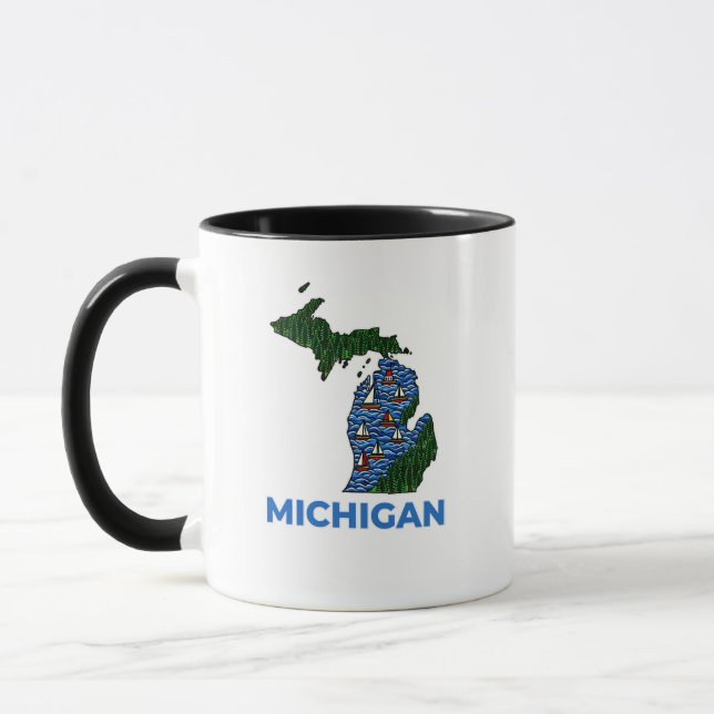 Michigan Outline Tattoo Style  Tasse (Links)