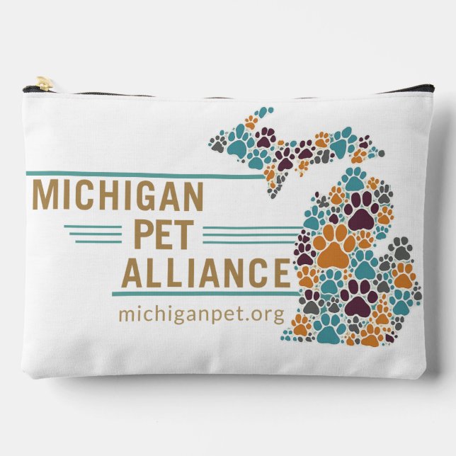 Michigan Paw Prints Beganion Animals Travel Pouch Zubehörtasche (Vorderseite)