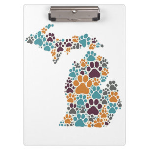 Michigan Paw Prints Clipboards Klemmbrett