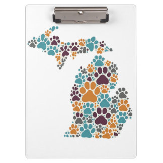 Michigan Paw Prints Clipboards Klemmbrett