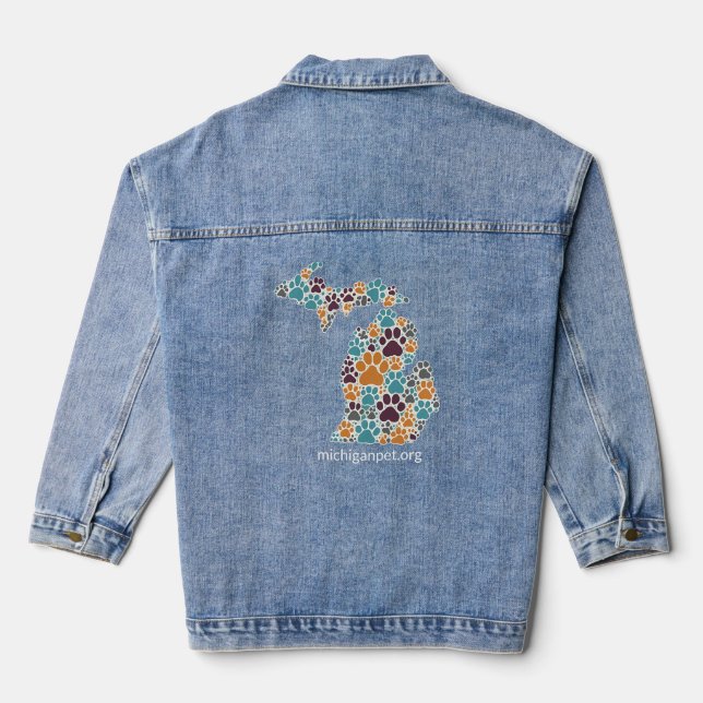 Michigan Paw Prints Denim Jean Jacket Jeansjacke (Rückseite)