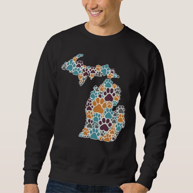 Michigan Paw Prints Men's Basic Sweatshirt (Vorderseite)