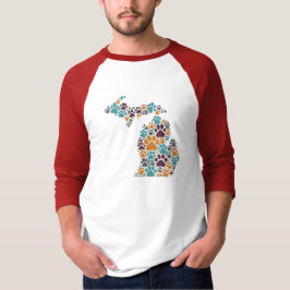 Michigan Paw Prints Raglan Shirt