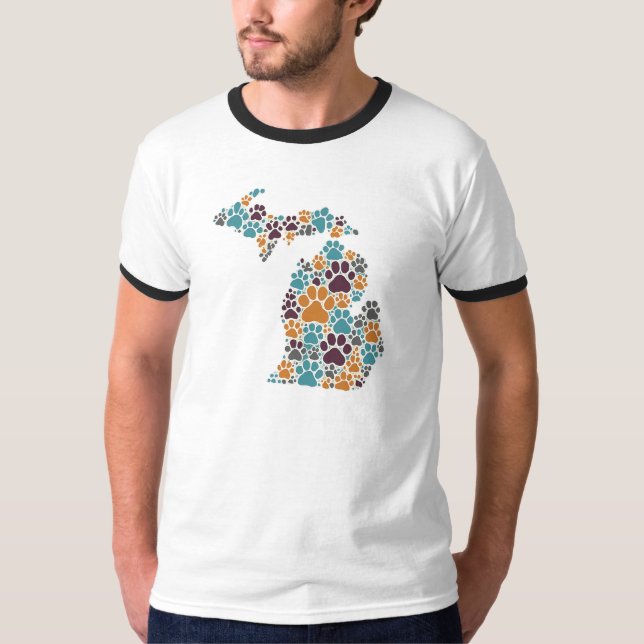Michigan Paw Prints Ringer Shirt (Vorderseite)