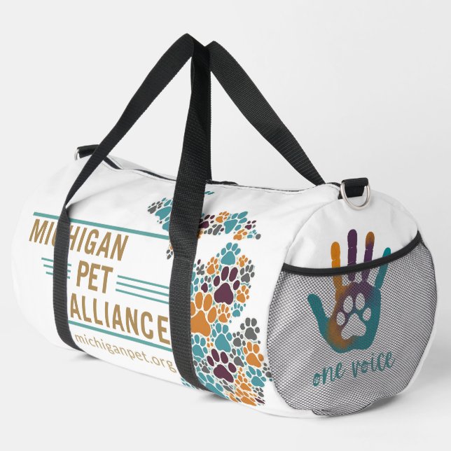 Michigan Paw Prints und One Voice Duffle Bag (Rechte Ecke)