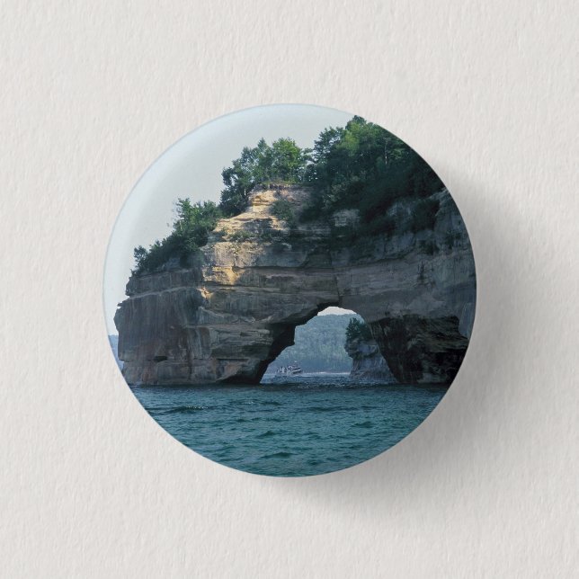 Michigan Petit Portal Geology Foto Button (Vorderseite)