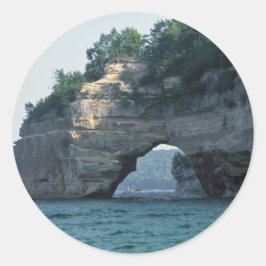 Michigan Petit Portal Geology Foto Runder Aufkleber
