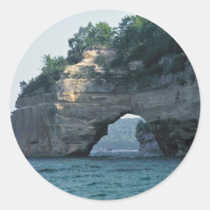 Michigan Petit Portal Geology Foto Runder Aufkleber