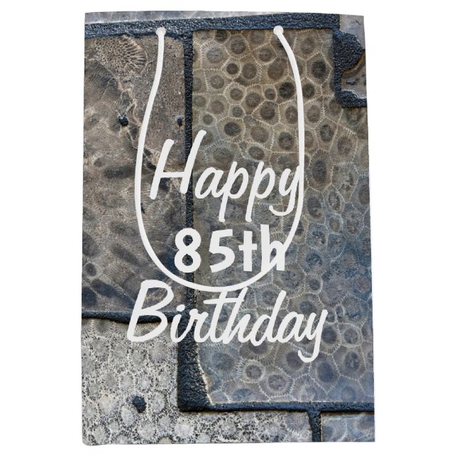 Michigan Petoskey Stone 85. Geburtstag Mittlere Geschenktüte (Vorderseite)