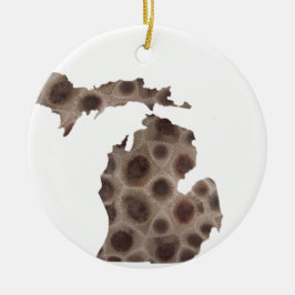 Michigan Petoskey Stone, die großen Seen geschlage Keramik Ornament