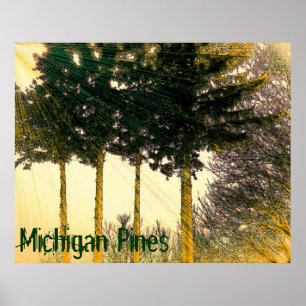 Michigan-Pinien-Plakat Poster