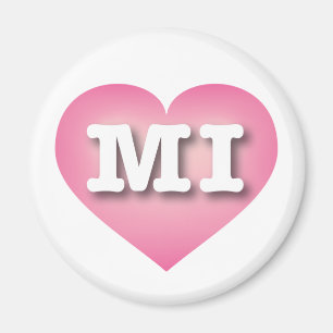 MIchigan Pink Fade Heart - I Liebe MI Magnet