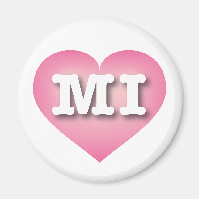 MIchigan Pink Fade Heart - I Liebe MI Magnet (Vorne)