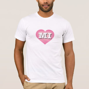 MIchigan Pink Fade Heart - I Liebe MI T-Shirt