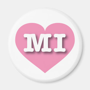 Michigan Pink Heart - I Liebe MI Magnet