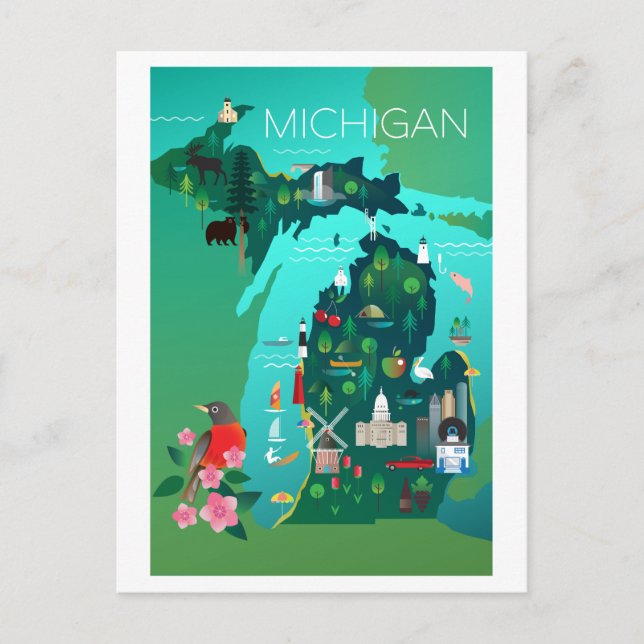Michigan Postcard Postkarte (Vorderseite)